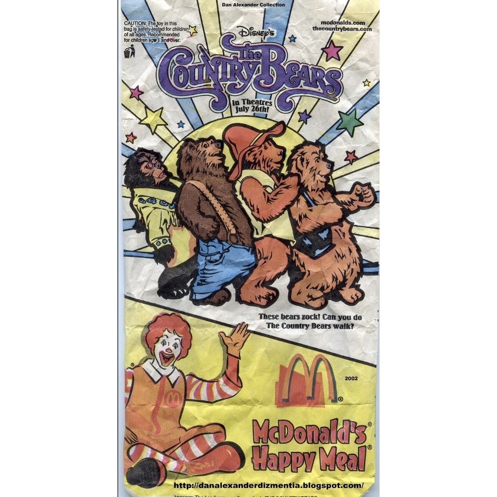 McDonald's Happy Meal Toy #2 Big Al Disney The Country Bears 2002